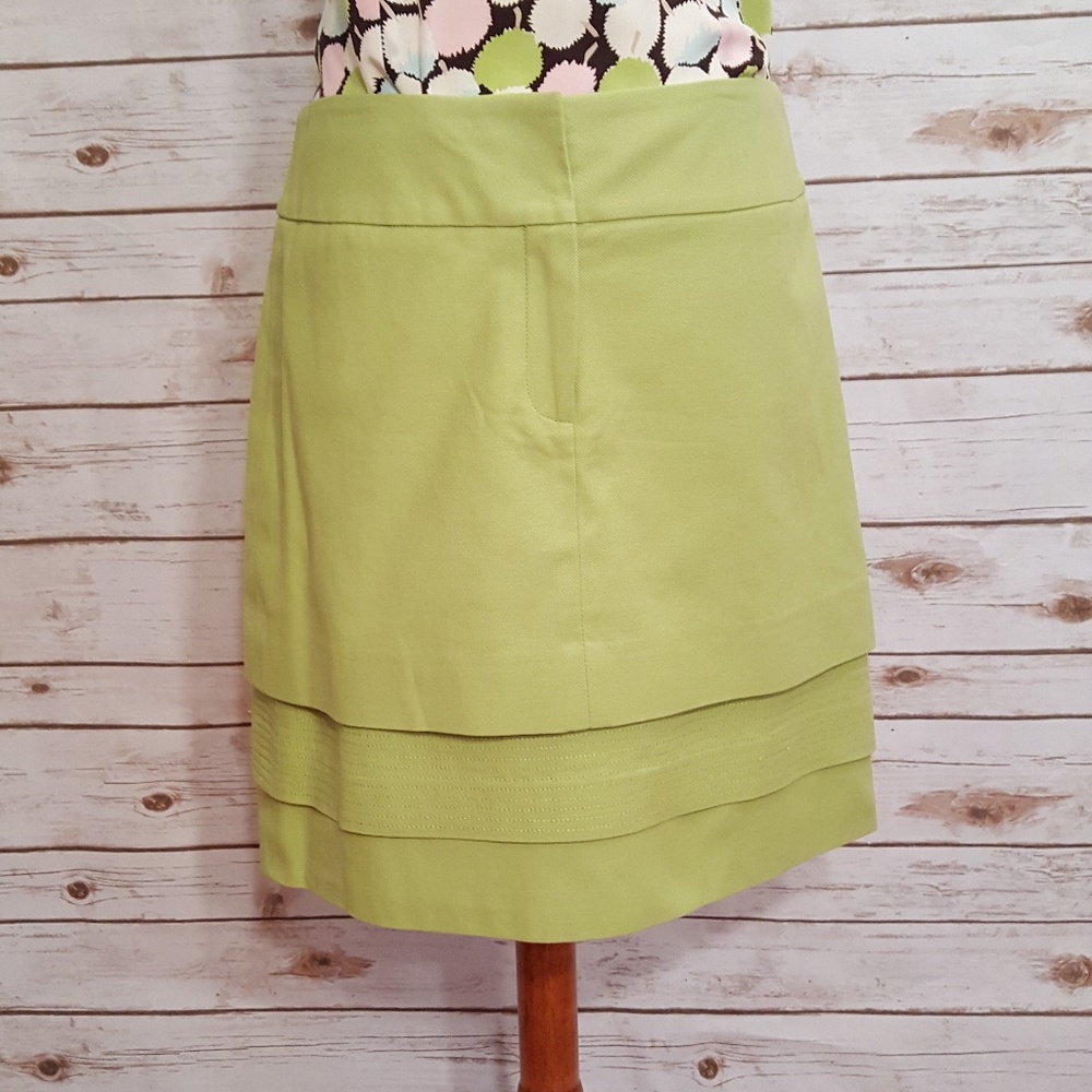Spring Green Fabric Tiered Skirt